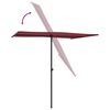 vidaXL Garden Parasol Bordeaux Red Polyester, Aluminum 78.7 x 59.1 in