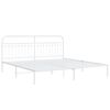 vidaXL Bed Frame White Steel Full Bed Frame Rectangular Traditional
