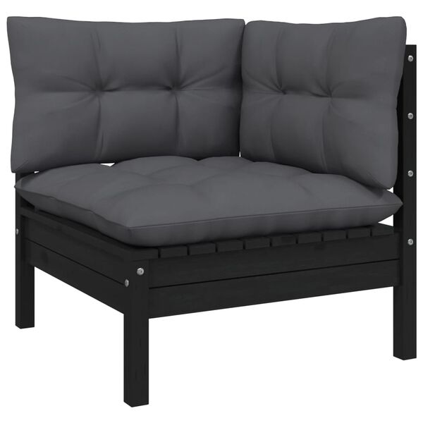 vidaXL Garden Lounge Set Black, Anthracite