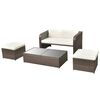 vidaXL Outdoor Furniture Set Brown, Cream White