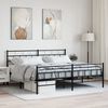 vidaXL Metal Bed Frame without Mattress with Footboard Black 78.7"x78.7"