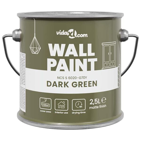 vidaXL Wall Paint Green 6.50 x 6.50 x 6.26 in Wall Print