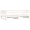vidaXL Day Bed White Solid Pine Wood Standard