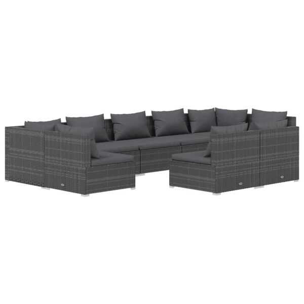 vidaXL Garden Lounge Set Grey with Anthracite Cushions