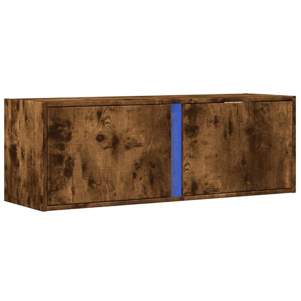 vidaXL TV Wall Cabinet Smoked Oak Engineered Wood Medium TV Wall Cabinet
