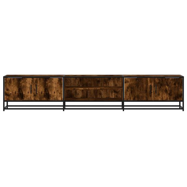 vidaXL TV Cabinet Smoked oak Engineered wood, Metal Large TV Cabinet