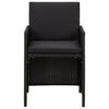 vidaXL Garden Chair Set of 2 Black PE rattan, powder-coated steel