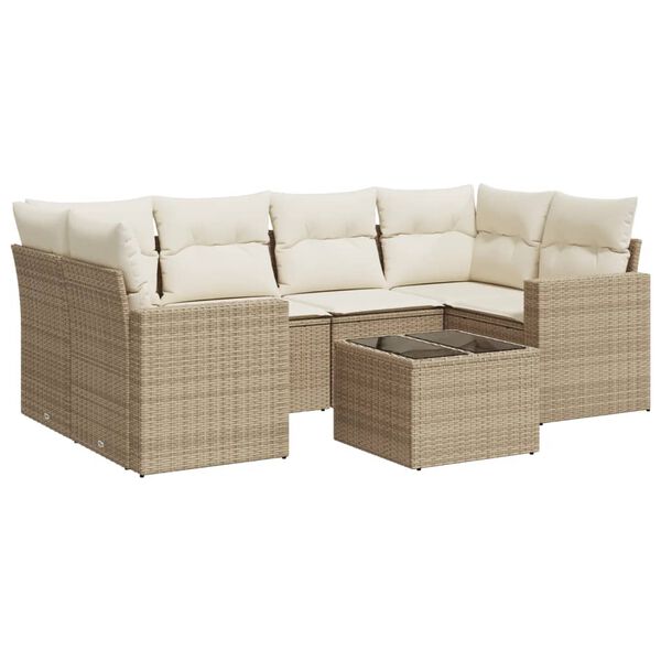 vidaXL Garden Sofa Set Beige