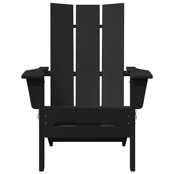 vidaXL Folding Adirondack Chair Black 74.5 x 80.5 x 90cm HDPE