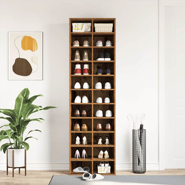 vidaXL Shoe Cabinet Old wood Engineered wood Tall Shoe Cabinet