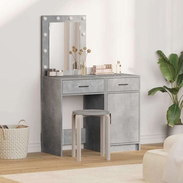 vidaXL Dressing Table 2 pcs Gray 50 x 41 x 135 cm Engineered wood