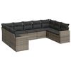 vidaXL Garden Sofa Set Grey PE Rattan, Powder-Coated Steel, Polyester