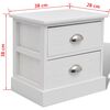 vidaXL Bedside Cabinet Set of 2 White Paulownia wood + MDF + plywood
