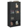 vidaXL Highboard Black Engineered wood, glass Slim Highboard