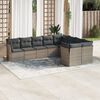vidaXL Garden Sofa Set Grey PE rattan Large UV-resistant materials