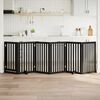 vidaXL Dog Gate Set of 6 Black Solid Poplar wood Foldable Dog Gate