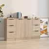 vidaXL Sideboard Set of 3 Sonoma Oak Engineered Wood Medium Sideboard