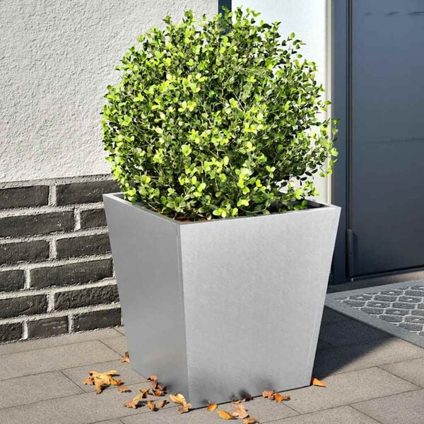 vidaXL Garden Planter Set of 2 Galvanized Galvanized Steel Large