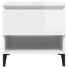 vidaXL Side Table High gloss white Engineered wood, metal