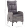 vidaXL Garden Dining Set Grey Solid Acacia wood, PE Rattan, Steel Medium