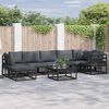 vidaXL Garden Sofa Set with Cushion Black Aluminium