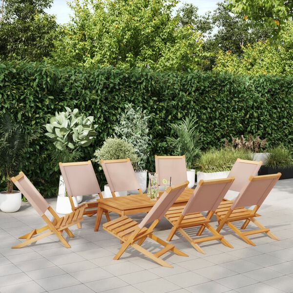 vidaXL Garden Chair Set of 8 Taupe