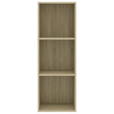 vidaXL 3-Tier Book Cabinet Sonoma Oak 15.7"x11.8"x44.9" Engineered Wood