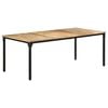 vidaXL Dining Table Natural Wood and Black Rough Mango Wood