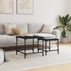 vidaXL Nesting Coffee Table Set of 2 Black Engineered wood, metal