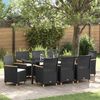 vidaXL Garden Dining Set 9 pcs Black poly rattan