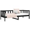 vidaXL Day Bed without Mattress Black 80 x 78.7 " Solid Wood Pine