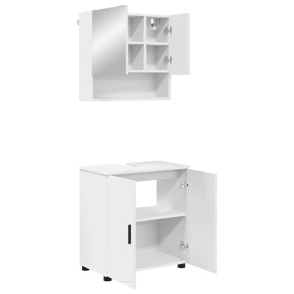 vidaXL Bathroom Furniture Set Wall-mounted 2 pcs White Engineered wood