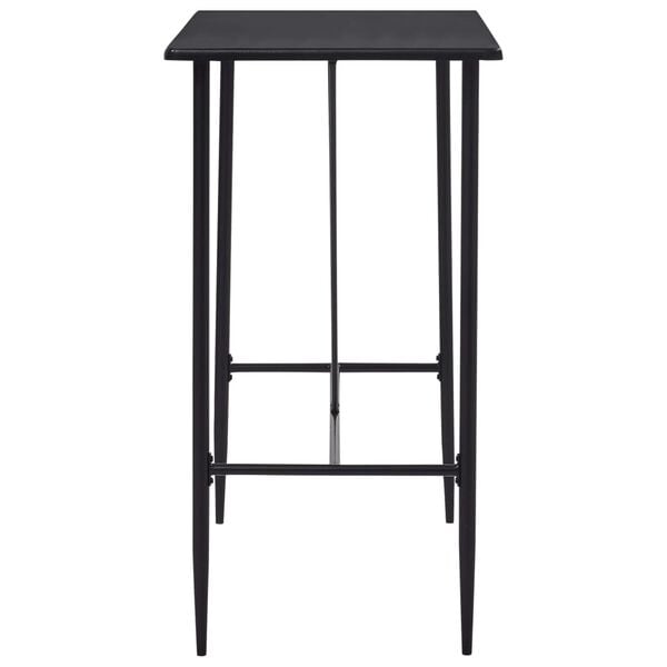 vidaXL Bar Table Black MDF with PVC coating, Powder-coated steel