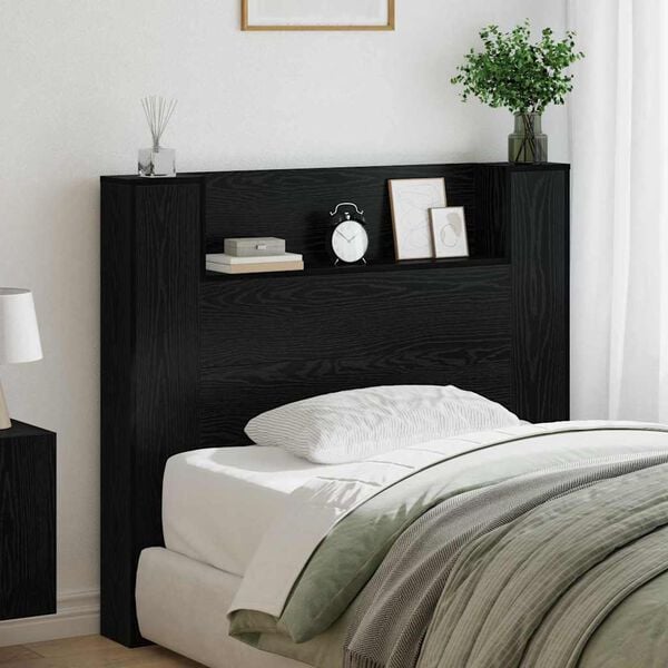 vidaXL Headboard Black Oak 47.24 x 5.91 x 40.75 in Engineered Wood