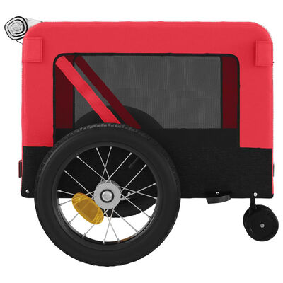 vidaXL Pet Bike Trailer Red and Black Oxford Fabric and Iron
