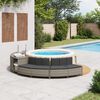vidaXL Hot Tub Bench Grey PE rattan 44.1 in Removable Covers
