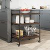 vidaXL Kitchen Trolley Brown Oak 25.6"x15.7"x34.1" Engineered Wood