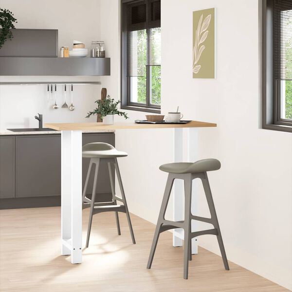 vidaXL Coffee Table Leg Set of 2 White Powder-coated steel Medium