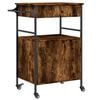 vidaXL Kitchen Trolley Smoked Oak 22"x16.9"x35.2" Engineered Wood