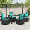 vidaXL Garden Dining Set 5 pcs Black poly rattan