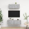 vidaXL TV Cabinet Set Set of 2 Concrete Gray Engineered Wood Standard