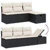 vidaXL Garden Sofa Set Black and Cream White