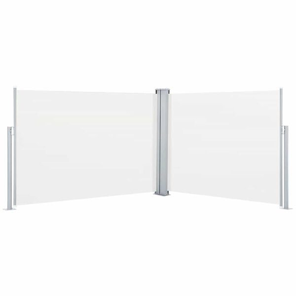 vidaXL Side Awning Cream Polyester with PU coating, Steel, Aluminum