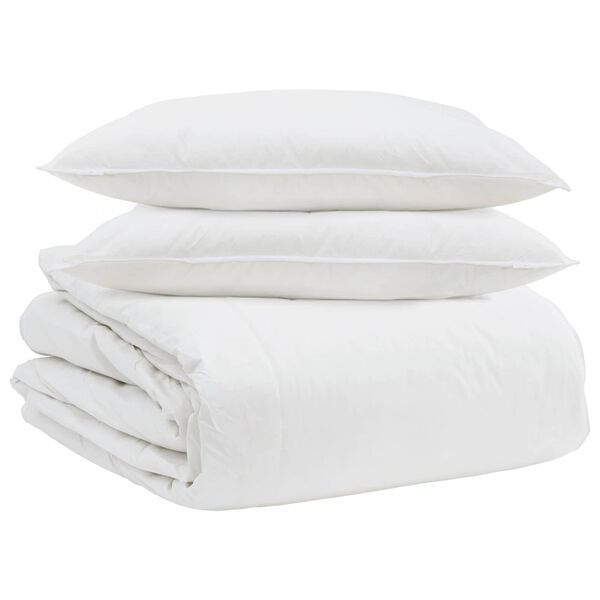 vidaXL Duvet Set with Pillow 3 pcs White Down Feather