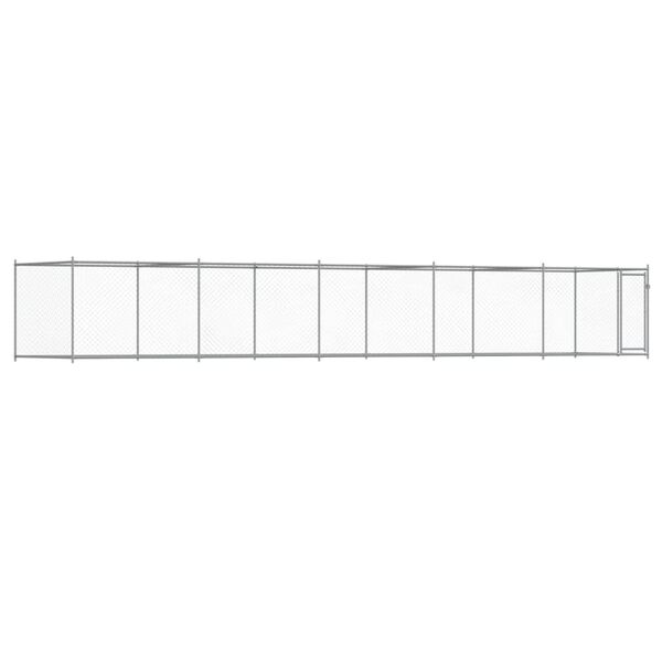 vidaXL Dog Cage Grey Galvanized Steel Large Durable Dog Cage
