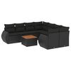 vidaXL Patio Sofa Set Black PE rattan, powder-coated steel, acacia wood