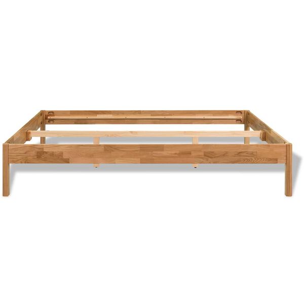 vidaXL Bed Frame without Mattress Solid Oak Wood 59.8"x79.9"
