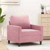 vidaXL Sofa Chair Pink Velvet Single Decorative Inlays Sofa Chair