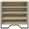vidaXL Shoe Cabinet Sonoma oak Engineered wood, metal Medium