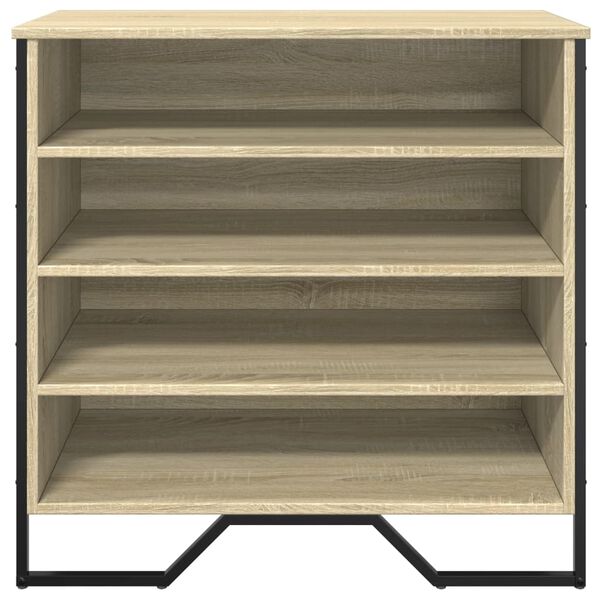 vidaXL Shoe Cabinet Sonoma oak Engineered wood, metal Medium